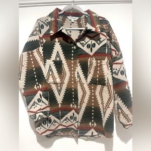 Western Aztec oversized shacket.